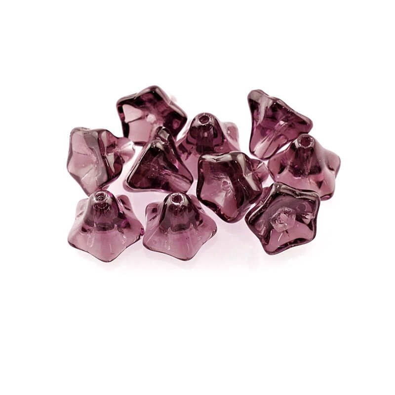 Glasblumen in Pflaume 9 mm 10 Stück