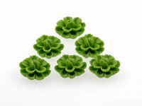 6 Cabochons als Blume in grün, 13 mm