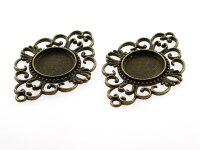 2 Fassungen als Verbinder für 18 mm Cabochons in...