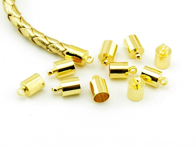 10 Endkappen für 6 mm Bänder in goldfarben
