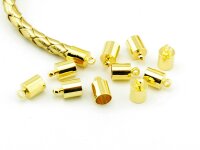10 Endkappen für 6 mm Bänder in goldfarben
