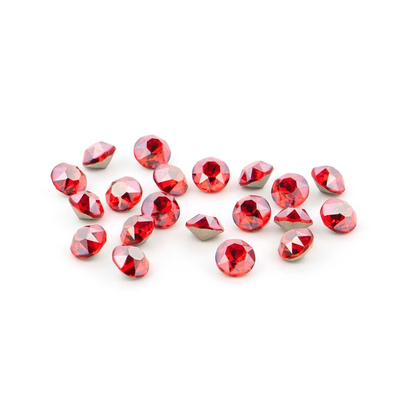 Strasssteine Glas 6mm in Rot Diamantschliff 10 Stück