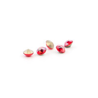 Strasssteine Glas 6mm in Rot Diamantschliff 10 Stück