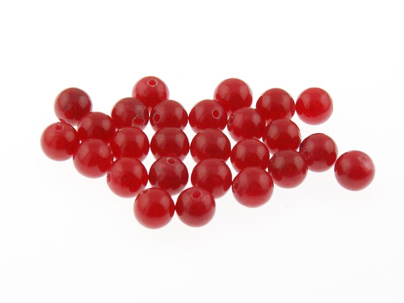 Jadeperlen in rot 6mm 20 Stück
