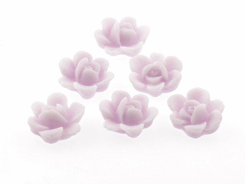 8 Cabochons, blumenförmig in flieder
