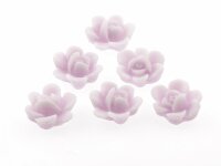 8 Cabochons, blumenförmig in flieder
