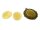 2 Cabochons 25*18 mm Cateye Glas gelb
