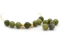 Perlen natürliche Jade olivefarben 8 mm 20 Stück