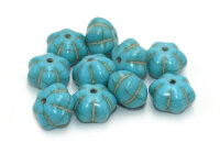 Melonen Perlen Türkis 12 mm 10 Stück