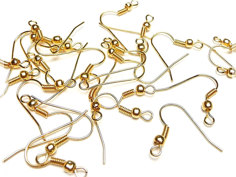 60 Ohrhaken in goldfarben, Fischerhaken