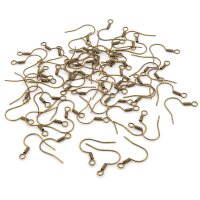 Rund 60 Ohrhaken in antik bronzefarbenem Finish liegen...