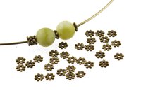 50 Zwischenperlen "kleine Kugeln" in antik Bronze