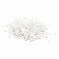 Rocailles Perlen in mattem weiß mit Holo Effekt 3mm...