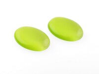 2 Cabochons 25*18 mm Cateyeglas in kiwigrün