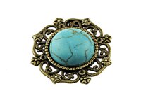4 Halbedelsteincabochons aus Türkis, 14 mm