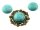 4 Halbedelsteincabochons aus Türkis, 14 mm