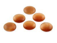 6 Cabochons aus Cateyeglas in braun, 14 mm
