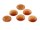 6 Cabochons aus Cateyeglas in braun, 14 mm