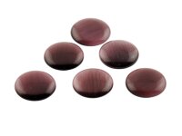 6 Cabochons aus Cateyeglas in violett, 14 mm