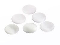 6 Cabochons aus Cateyeglas in grau, 14 mm