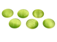 Cabochons aus Cateyeglas in kiwi 14 mm 6 Stück