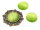 Cabochons aus Cateyeglas in kiwi 14 mm 6 Stück