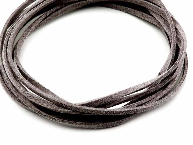 4 m Band aus Wildlederimitat in grau, 3 mm