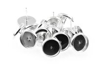 Ohrstecker in silberfarben für 10 mm Cabochon 10...