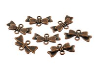 8 Verbinder als Schleifchen in antik Kupfer