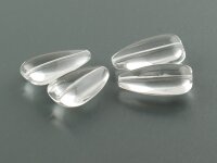 4 große Glasperlen als Tropfen in klar