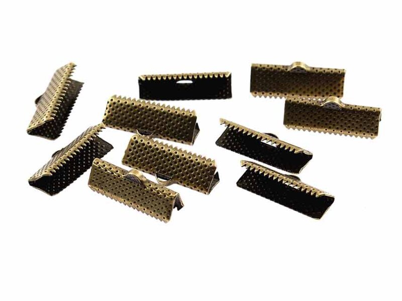 20 Bandklemmen 20 mm in antik Bronze