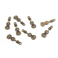 Anhänger Geige in antik bronze 8 Stück