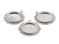 4 Rahmen in antik silber für 20 mm Cabochon