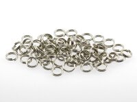 100 doppelte Splitringe in silberfarben platiniert, 6 mm