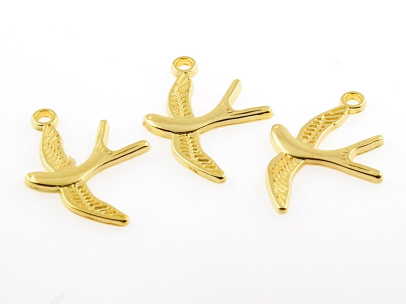 6 Schwalben in goldfarben