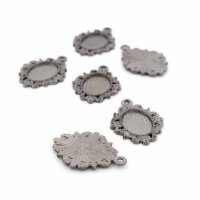 Fassungen in Gunmetal für 10 x 14 mm Cabochons 6...