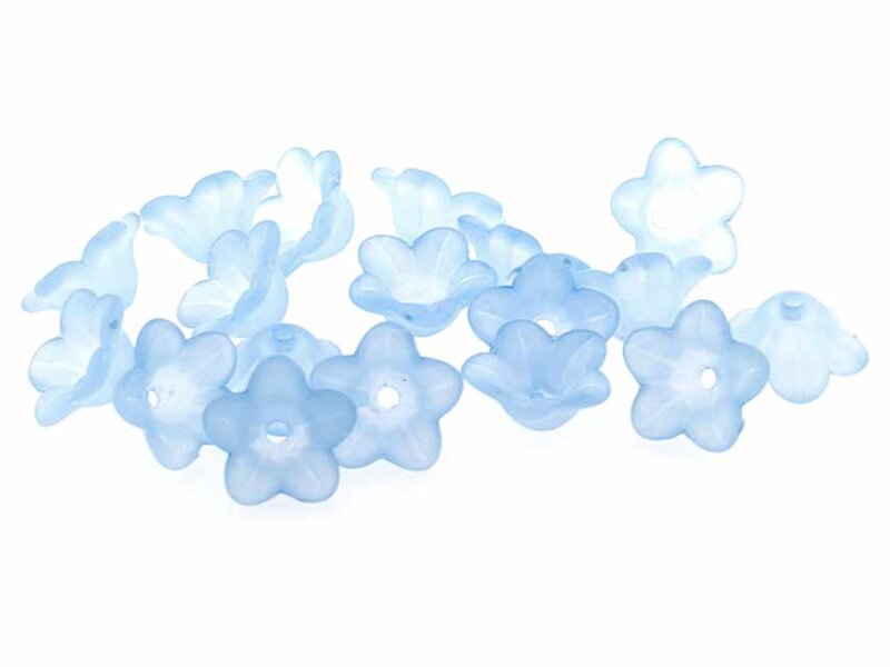 20 Blüten himmelblau gefrostet, 13 mm
