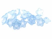 20 Blüten himmelblau gefrostet, 13 mm