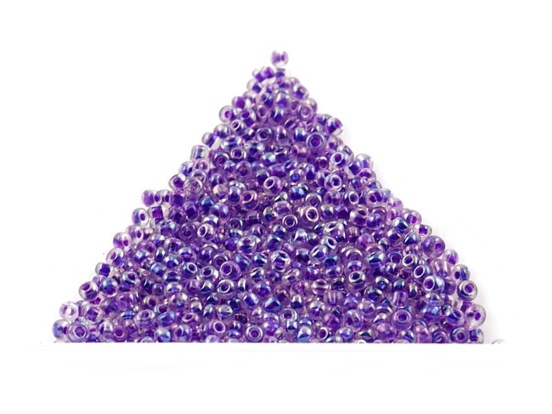 500 Rocailles Perlen in Regenbogen - lila, 2 mm