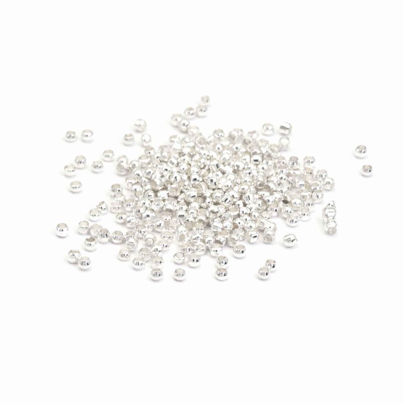 200 Quetschperlen in silberfarben, 2 mm