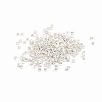 200 Quetschperlen in silberfarben, 2 mm