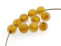 10 Silberfolienperlen gefrostet gold gelb,10 mm