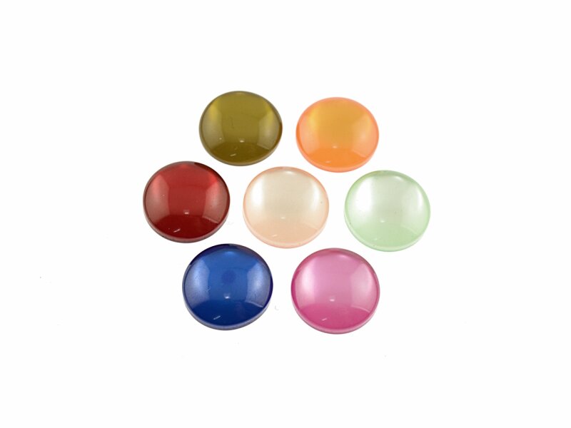 14 Cabochons als Farbmix, 12 mm