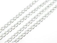 2 m Gliederkette in silberfarben platiniert aus Aluminium