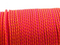 2 m geflochtenes Kunstlederband in neon orange - pink