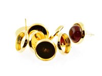 10 Ohrstecker in goldfarben für 10 mm Cabochon