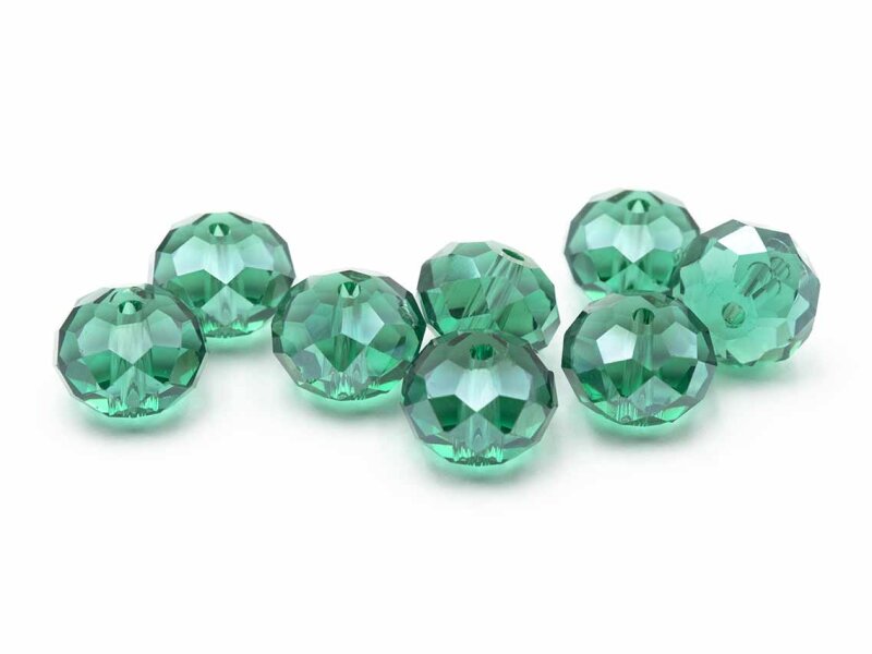 8 Glasschliffperle 12 mm smaragd