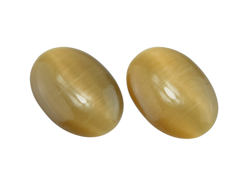 2 Cabochons 25*18 mm Cateyeglas in sand