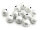 10 Glitzerperlen in silberfarben, 8 mm