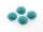4 Cabochons Blume in türkis, 15 mm